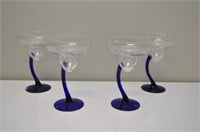 Set of 4 Vintage Margarita Glasses