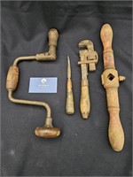 Antique Wooden- Handled Tools
