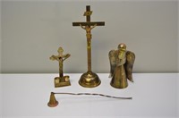 Brass Crosses and Angel