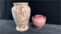 2 Sponge Decorated Vases
