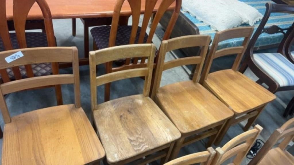 Four Wooden Medium Child Chairs