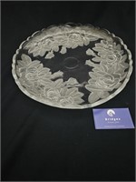 Frosted and Clear Glass Serving Platter