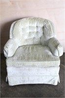 Crushed Velvet Ivory/Green Chair