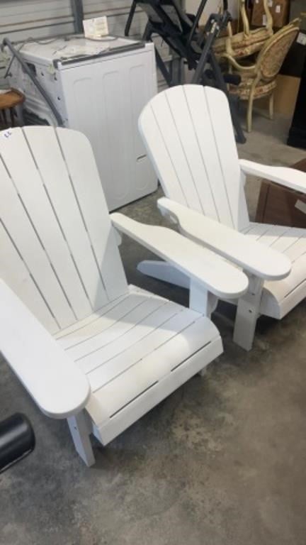Adirondack Chairs white Two- Heavy Plastic