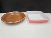 Pink Pyrex w/DWD & Pie Plate