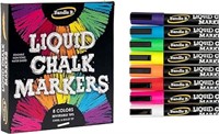 Chalk Markers - 8 Vibrant, Erasable, Non-Toxic,