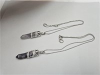 2 Crytal Necklaces Pendant w/Chain