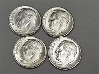 4 Silver Roosevelt Dimes