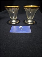 Pair of Vintage Gold-rimmed Liqueur Glasses