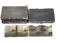 25 Glass Stereo View Slides Fisherview WWI Scenes