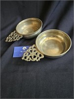 (2) Reed and Barton Reproduction Pewter Porridgers