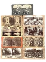 9 Stereo View Cards US Travel, Scenes, History