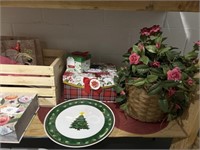 Wood Crate, Christmas Items, Etc.
