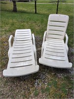 2 - PLASTIC CHAISE LOUNGERS