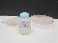 RS Prussia Pin Holder & Pink Frosted Glass