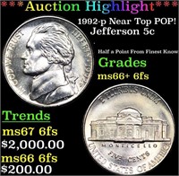 ***Auction Highlight*** 1992-p Jefferson Nickel Ne