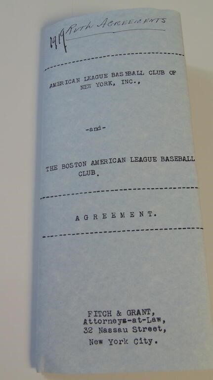 1919 Copy of Babe Ruth’s Contract