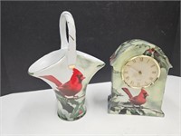 Cardinal Clock & Ceramic Basket NO GLASS on Clock