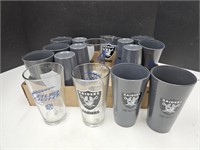 Advertising Beer Glasses Bud Light & Raiders