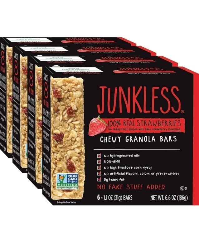 New JUNKLESS Chewy Granola Bars, 100% REAL