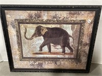 Framed Decorator Print - Elephant 22 x 18 "