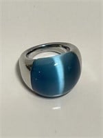 CK Ring Blue Stone on Steel ( Calvin Klein )