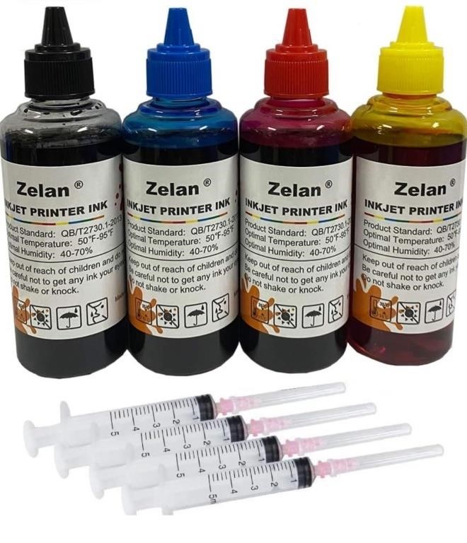 New (2) Zelan Premier Ink 4 Colors Printer Ink