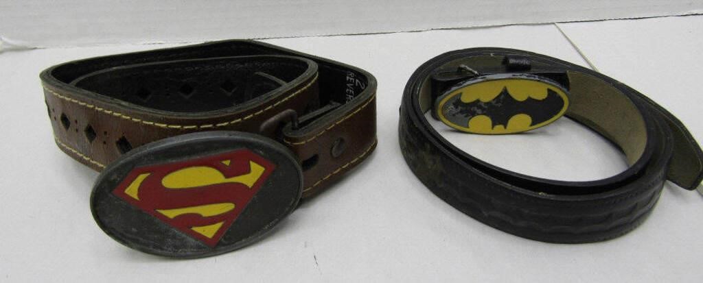 Vintage Children's Superman & Batman Belts