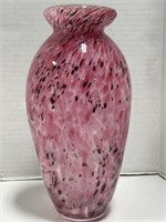 Pink Art Glass Vase 11 " Tall