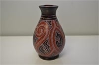 Hand Etched Pottery Vase