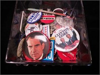 Container of political pinbacks