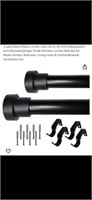 W396   Curtain rods, Matte Black, pack of two