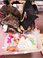 Container of Barbies, clothing and accessories