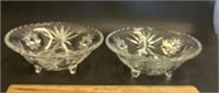 (2)PRESSED GLASS/FOOTED BOWLS