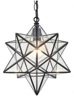 16'' Large Moravian Star Pendant Light Clear Glass