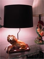 TV accent lamp with lion figurine, 20" high