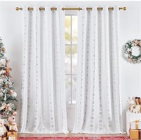 New jinchan Silver Snowflake Christmas Curtains