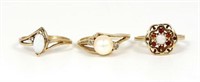 10K Gold Rings w/ Diamond (2) & 14K Gold Ring (1).