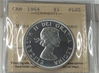 1964 (iccs Pl65) Canadian cameo Dollar