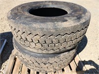 (2) Double Coin 425/65R22.5 Tires