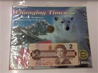 Changing Times 1986 2 Dollar Note & 1996 Townie