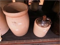 #3 white stoneware butter churn, missing lid