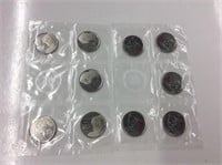 2013 Canadian 25 cent coins 10 Pack