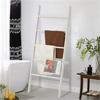 Leesinwing Wood Ladder  5 Tier Rack-White