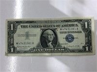 1957  U S A Dollar Blue Stamp Bank Note