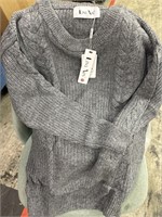 New Liny Xin wool blend grey sweater size large