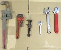 6- USA MADE ADJUSTABLE WRENCHES
