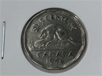 1946 Double 6 Canadian Nickel