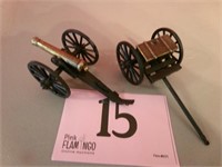 CAST METAL CANNON AND BUGGY