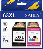 O356  Sahey HP 63XL Ink Cartridge, 1 Black, 1 Tri-